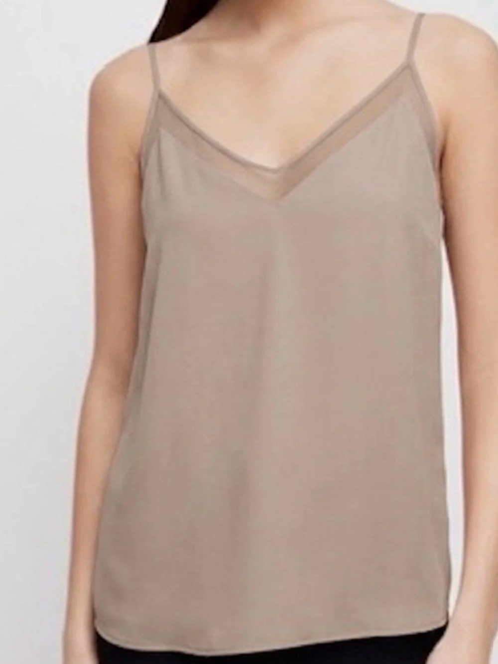 Babaton Taupe V-Neck Silk-Blend Cami